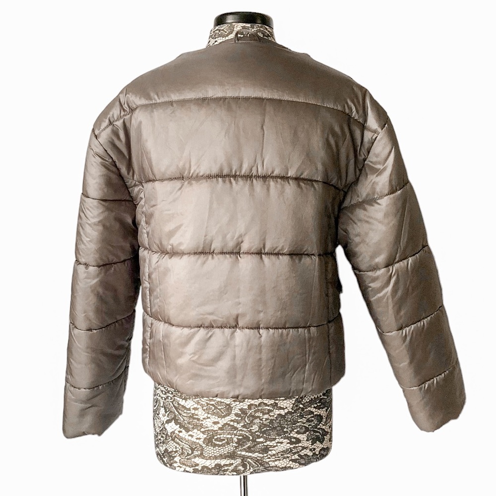 Puffa Oversized Collarless Padded Jacket Luxe Sat… - image 4